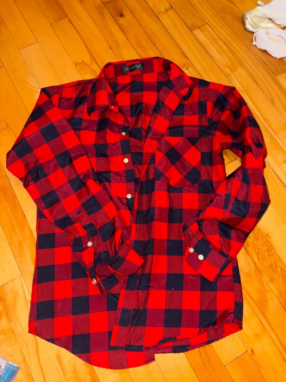 Red and Black Buffalo Plaid Button-Up Shirt